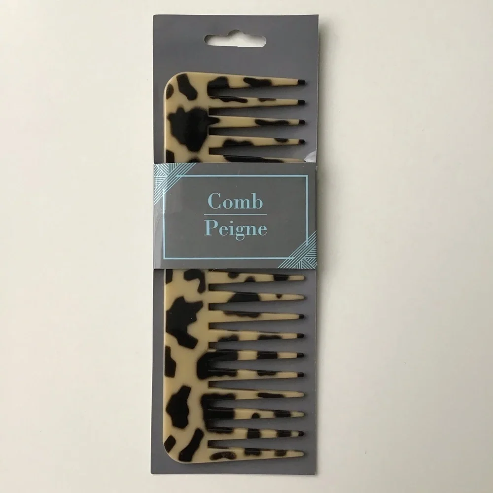 NEW Tortoise-Look Comb Wide Tooth Hair Detangler Vanity Purse Gym Bag Beach